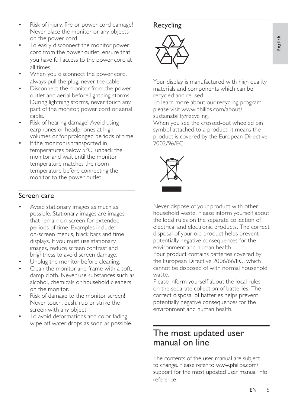 The most updated user manual on line | Philips 191TE2L User Manual | Page 7 / 32