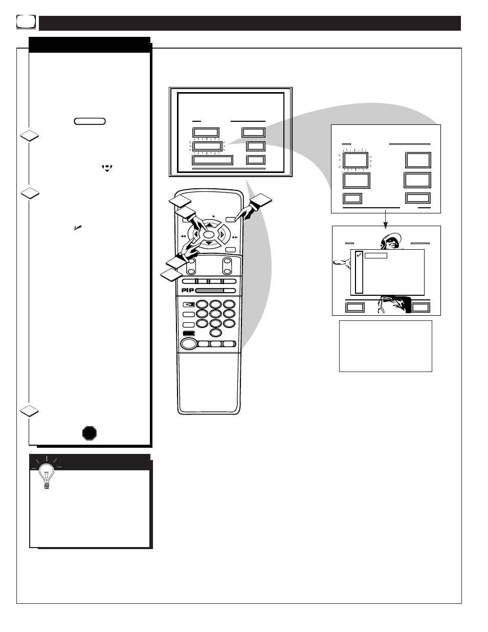 Eature, Ontrol, Djustments | Picture source, For picture signals coming from the component (y p | Philips 9P5540C1 User Manual | Page 10 / 60