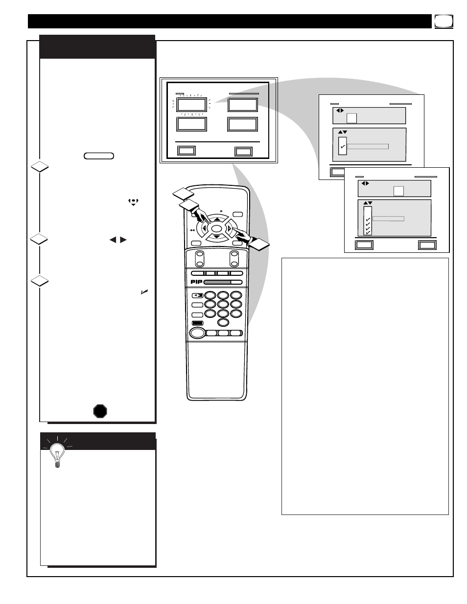 Eature, Ontrols, Continued | 12 s, Content advisory parental guidelines, Stop | Philips 9P5540C1 User Manual | Page 23 / 60