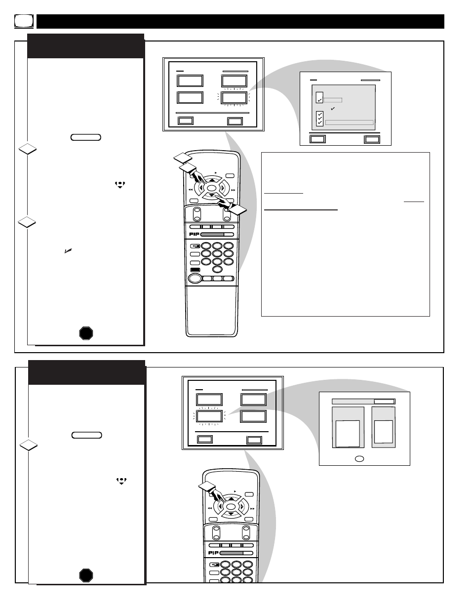 Eature, Ontrols, Continued | Content advisory review settings, Stop | Philips 9P5540C1 User Manual | Page 24 / 60