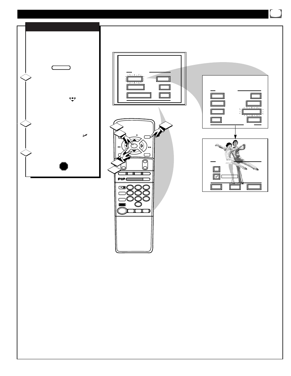 Icture, Ontrols, Continued | Clearview, Stop | Philips 9P5540C1 User Manual | Page 7 / 60