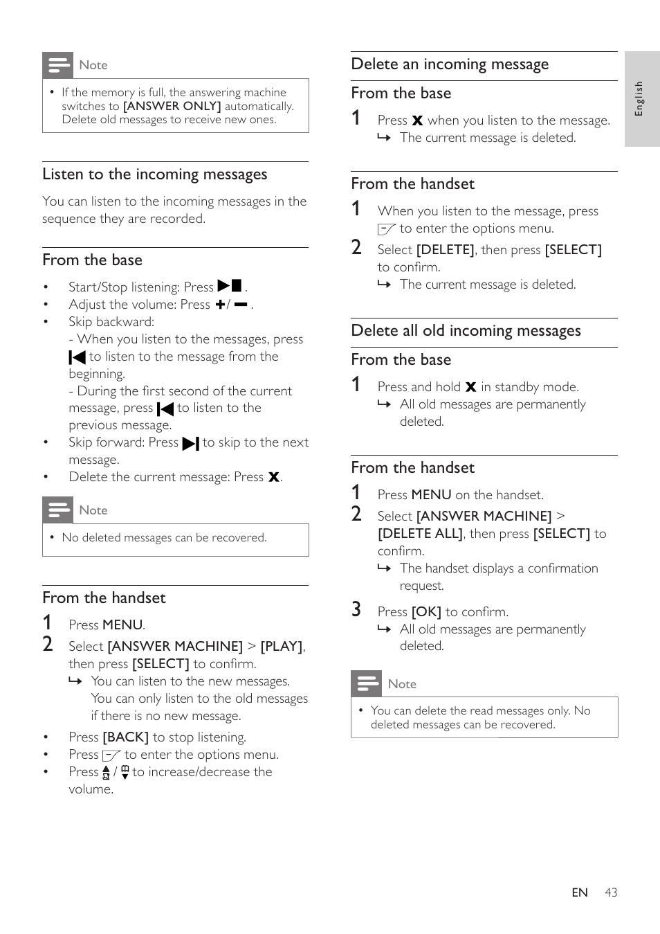 Philips SE765 User Manual | Page 43 / 52