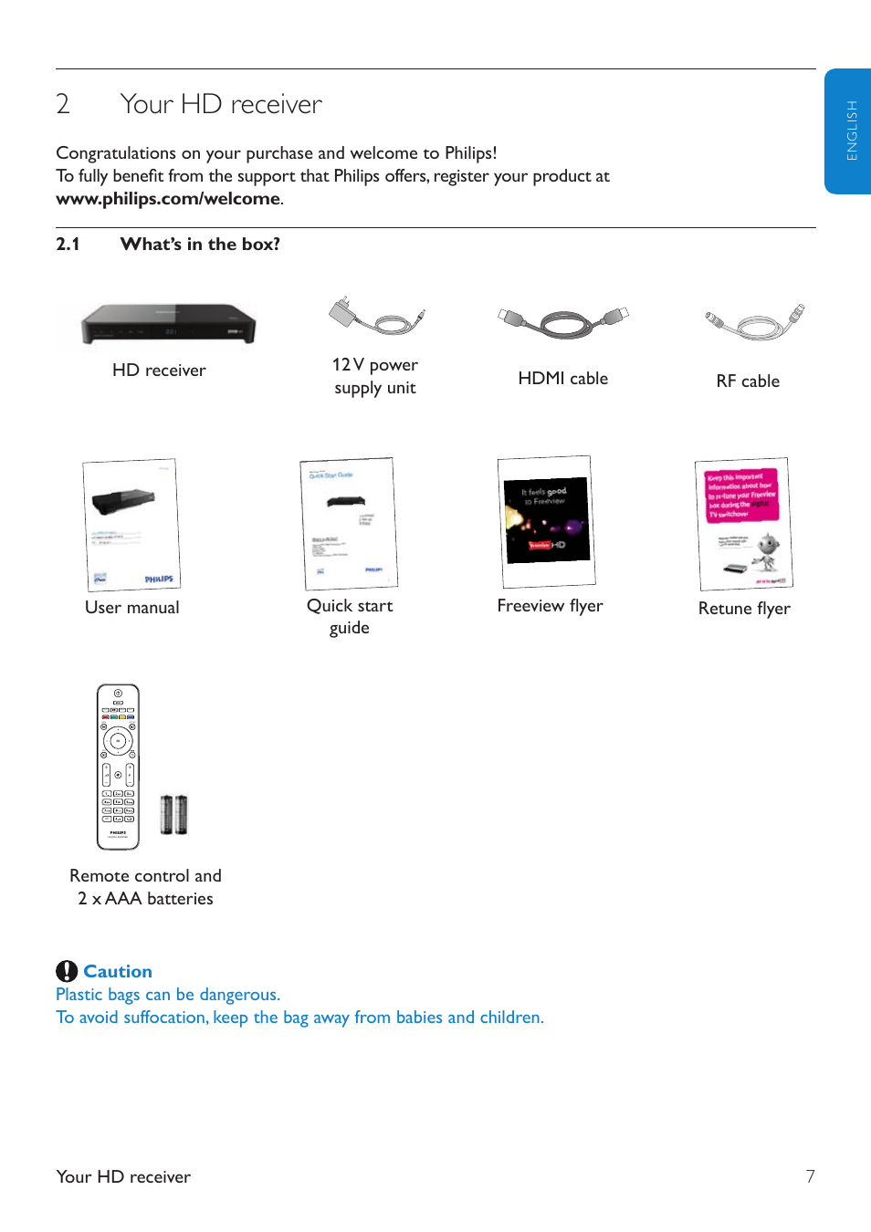 2your hd receiver, 7your hd receiver | Philips 502-1040510 User Manual | Page 7 / 40