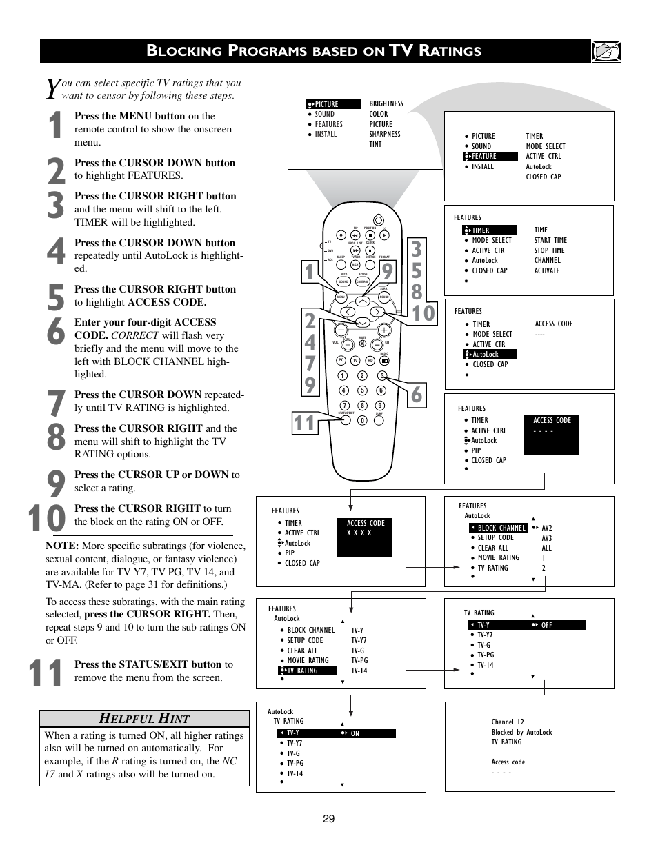 Tv r | Philips 17PF9945/58 User Manual | Page 29 / 64