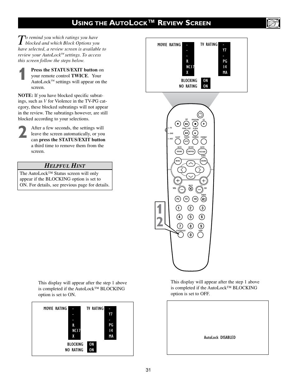 Sing the, Eview, Creen | Philips 17PF9945/58 User Manual | Page 31 / 64