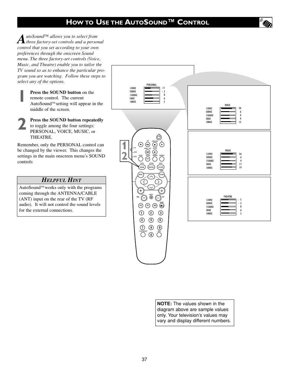 Ow to, Se the, Ound | Ontrol, Elpful | Philips 17PF9945/58 User Manual | Page 37 / 64