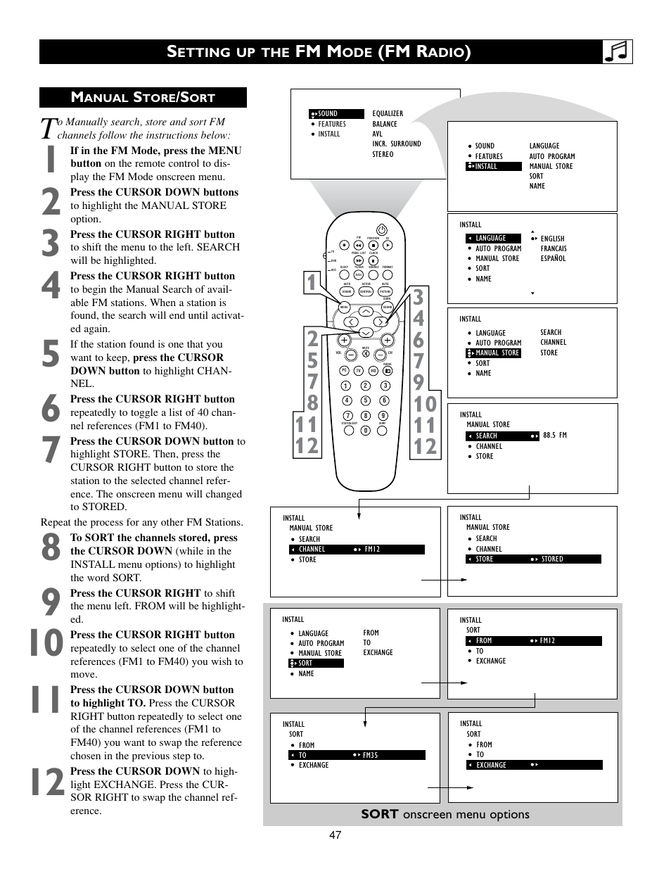 Fm m, Fm r | Philips 17PF9945/58 User Manual | Page 47 / 64