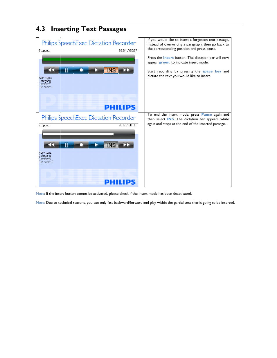 3 inse, Erting t, Text pas | Ssages | Philips 1.6.0.0 User Manual | Page 26 / 42