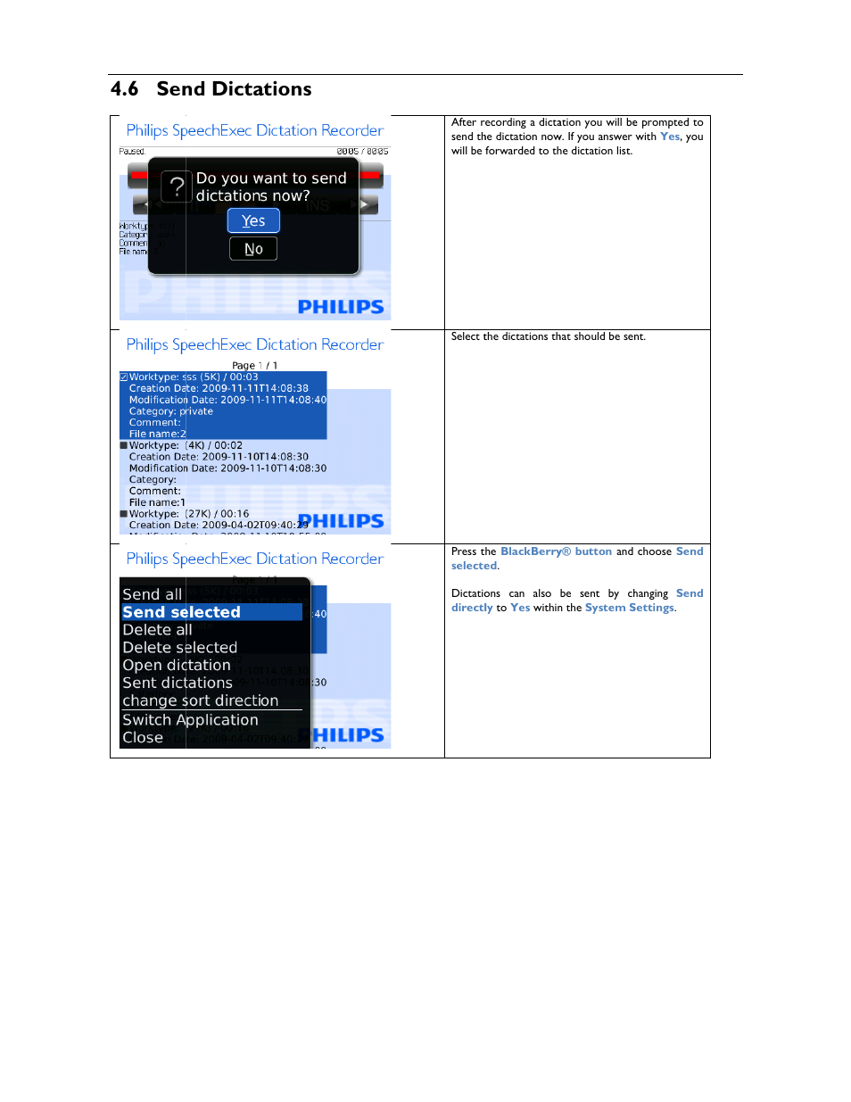 6 sen, Nd dicta ations | Philips 1.6.0.0 User Manual | Page 30 / 42