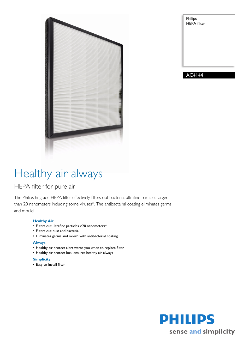 Philips AC4144/00 User Manual | 2 pages