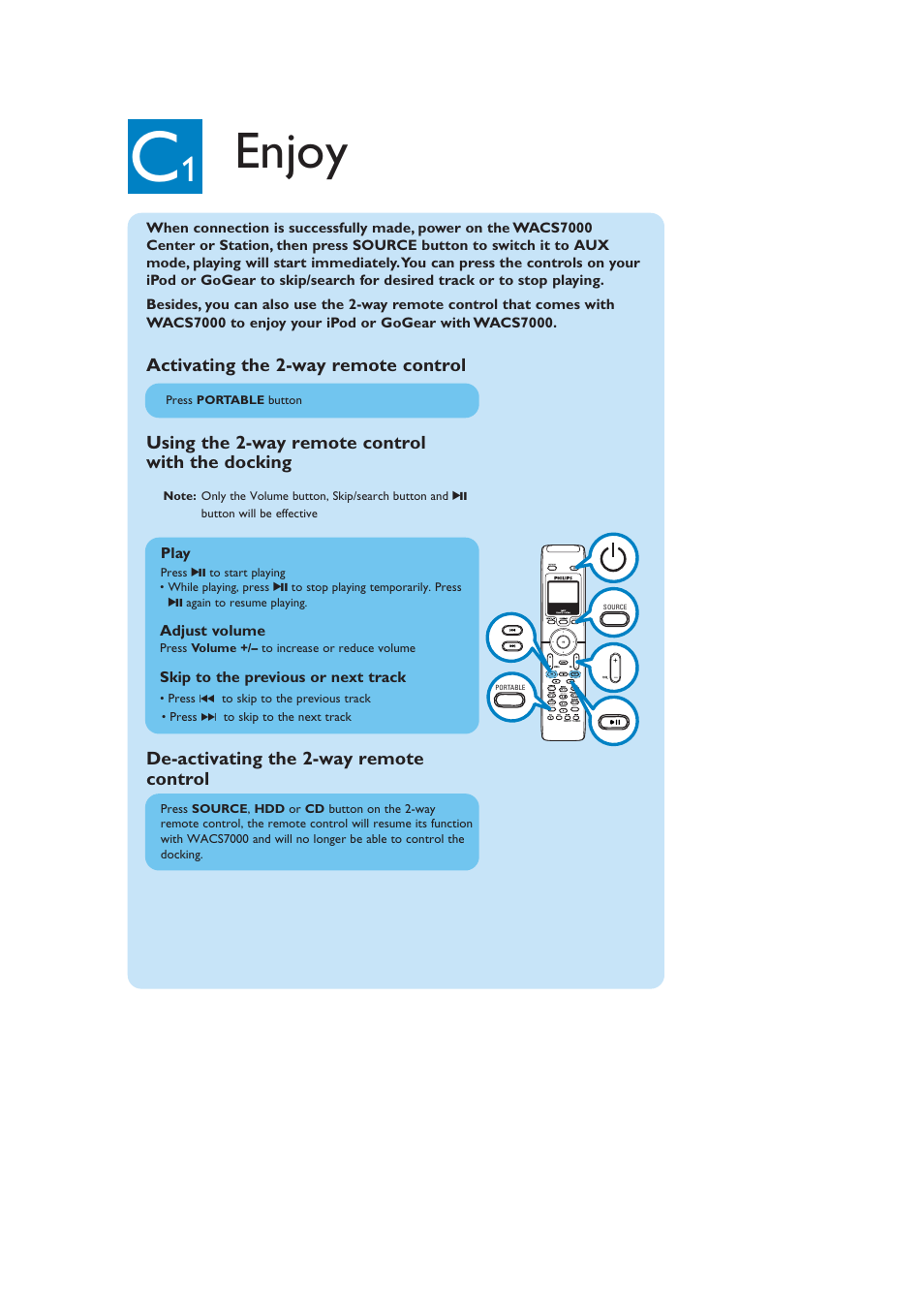 Enjoy | Philips DC1000 User Manual | Page 6 / 8