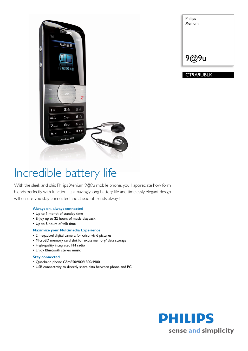 Philips CT9A9UBLK User Manual | 3 pages