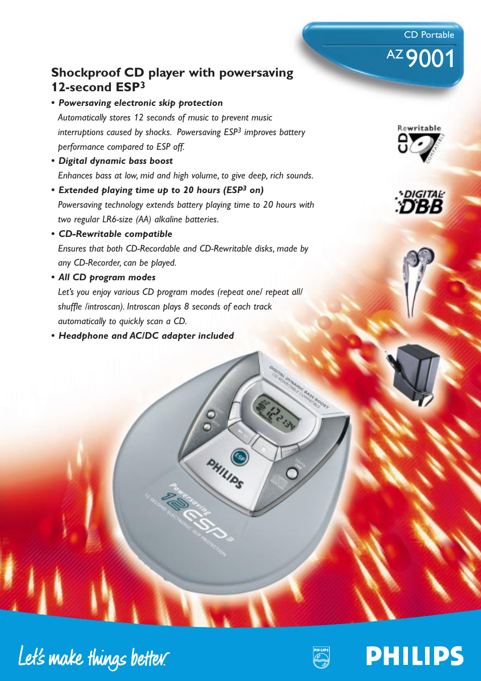 Philips AZ9001 User Manual | 2 pages