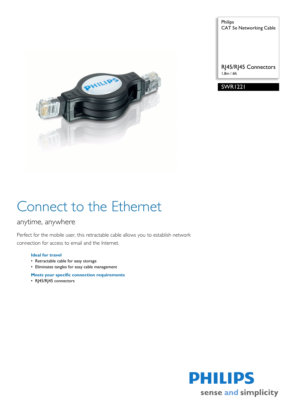 Philips SWR1221 User Manual | 2 pages