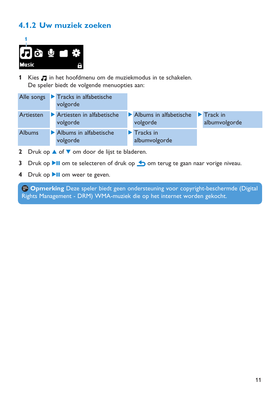 2 uw muziek zoeken | Philips GOGEAR SA2641 User Manual | Page 14 / 27