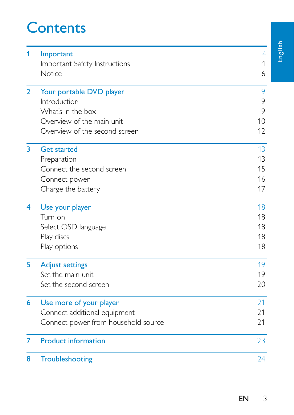 Philips PD7013 User Manual | Page 2 / 24