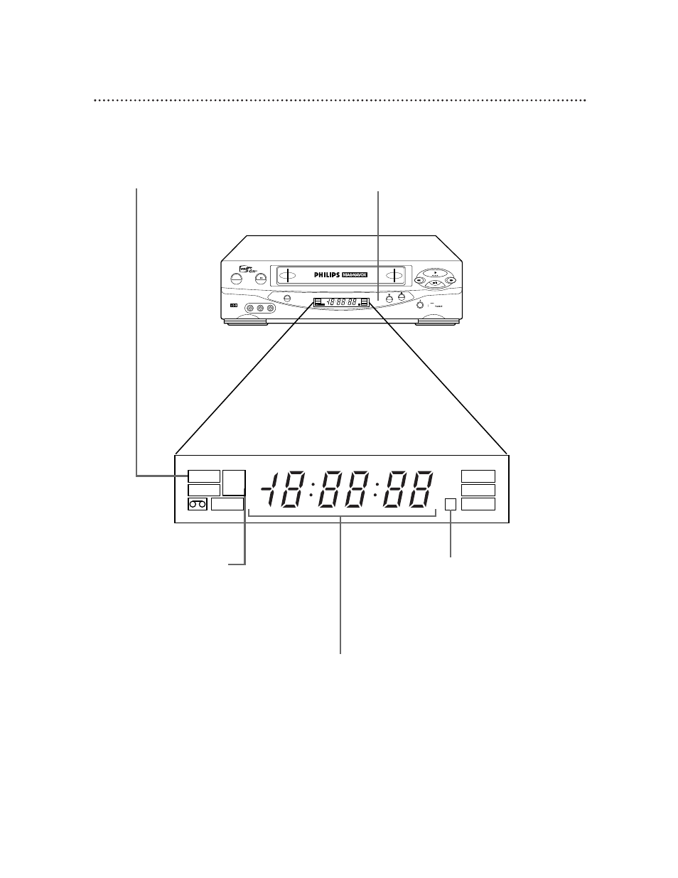 Display panel (cont’d) 23, Vrx462, Am pm | Sp slp, St sap | Philips VCR 462 User Manual | Page 23 / 64