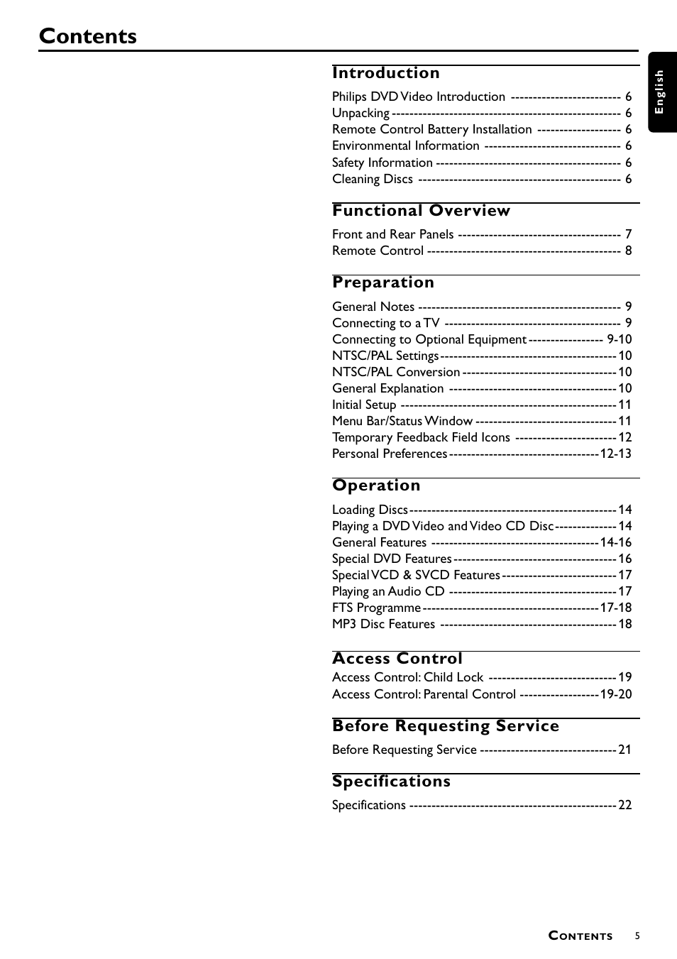 Philips DVD712/G51 User Manual | Page 5 / 22