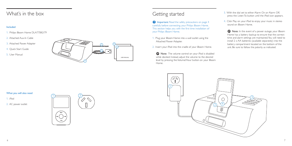 Getting started, What’s in the box | Philips DLA77082/79 User Manual | Page 4 / 9