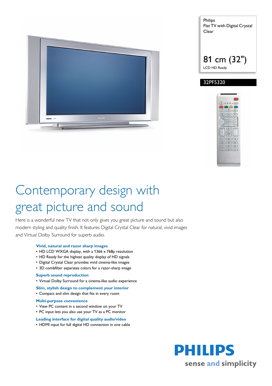 Philips WXGA User Manual | 3 pages