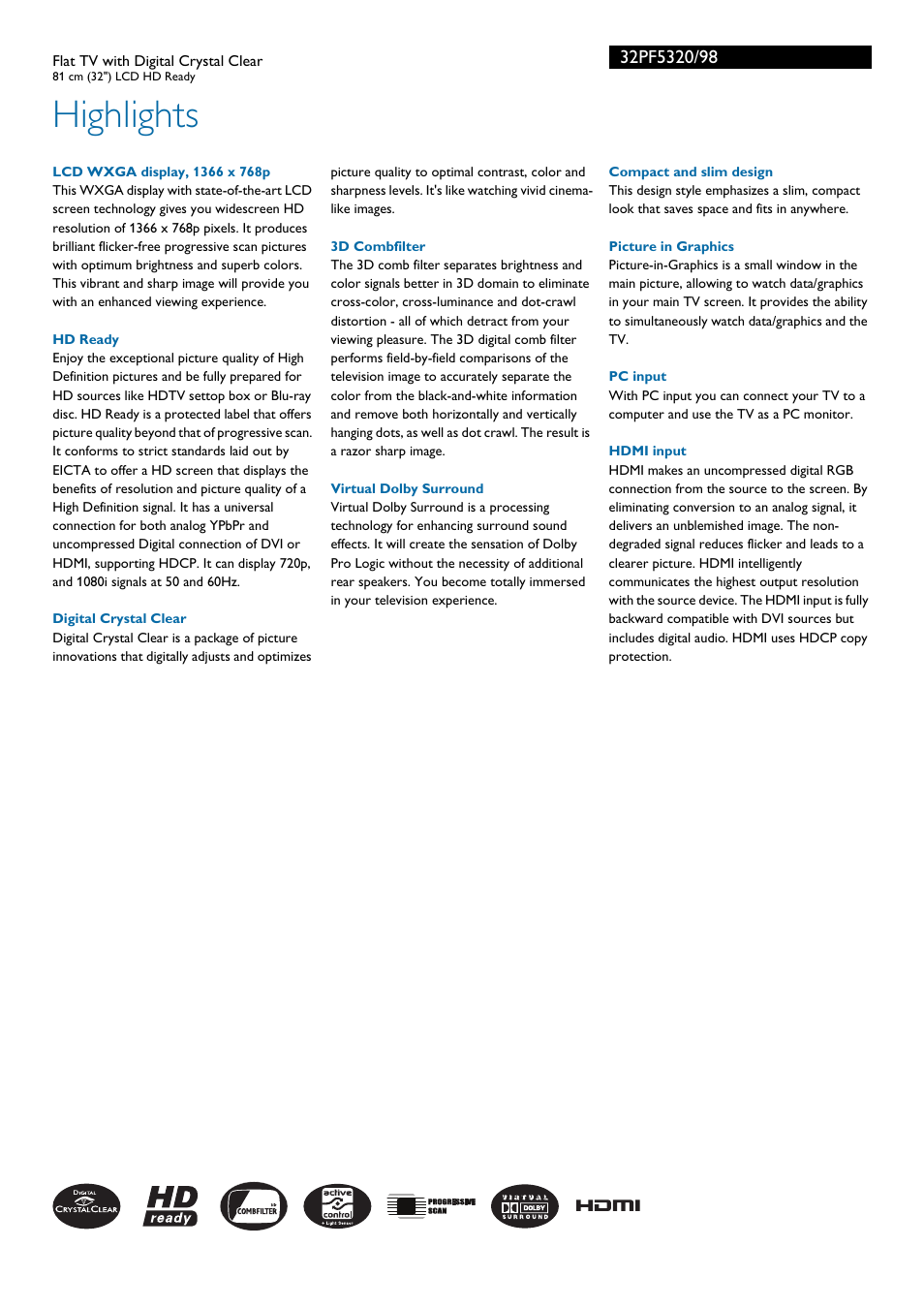 Highlights | Philips WXGA User Manual | Page 2 / 3