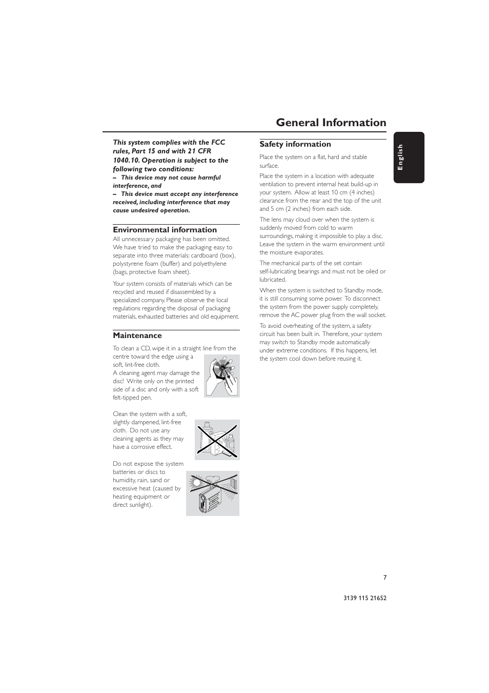 General information | Philips MZ1100 User Manual | Page 7 / 24