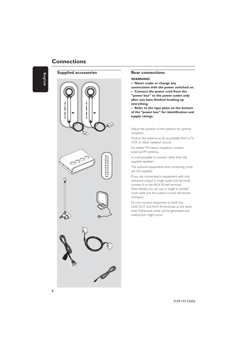 Connections | Philips MZ1100 User Manual | Page 8 / 24