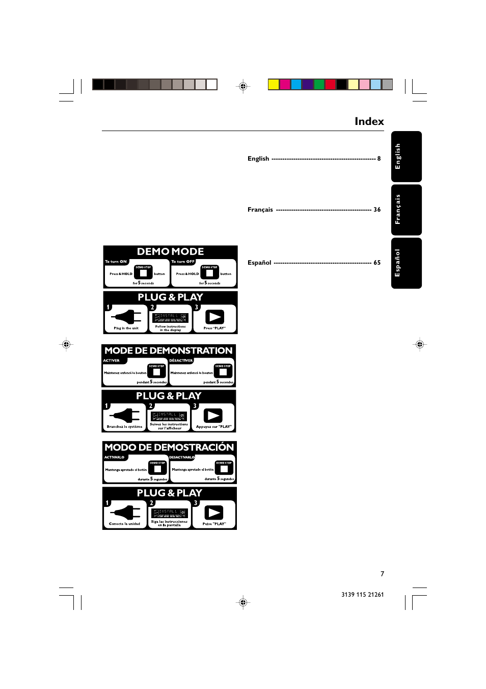 Index | Philips FW C798 User Manual | Page 7 / 32