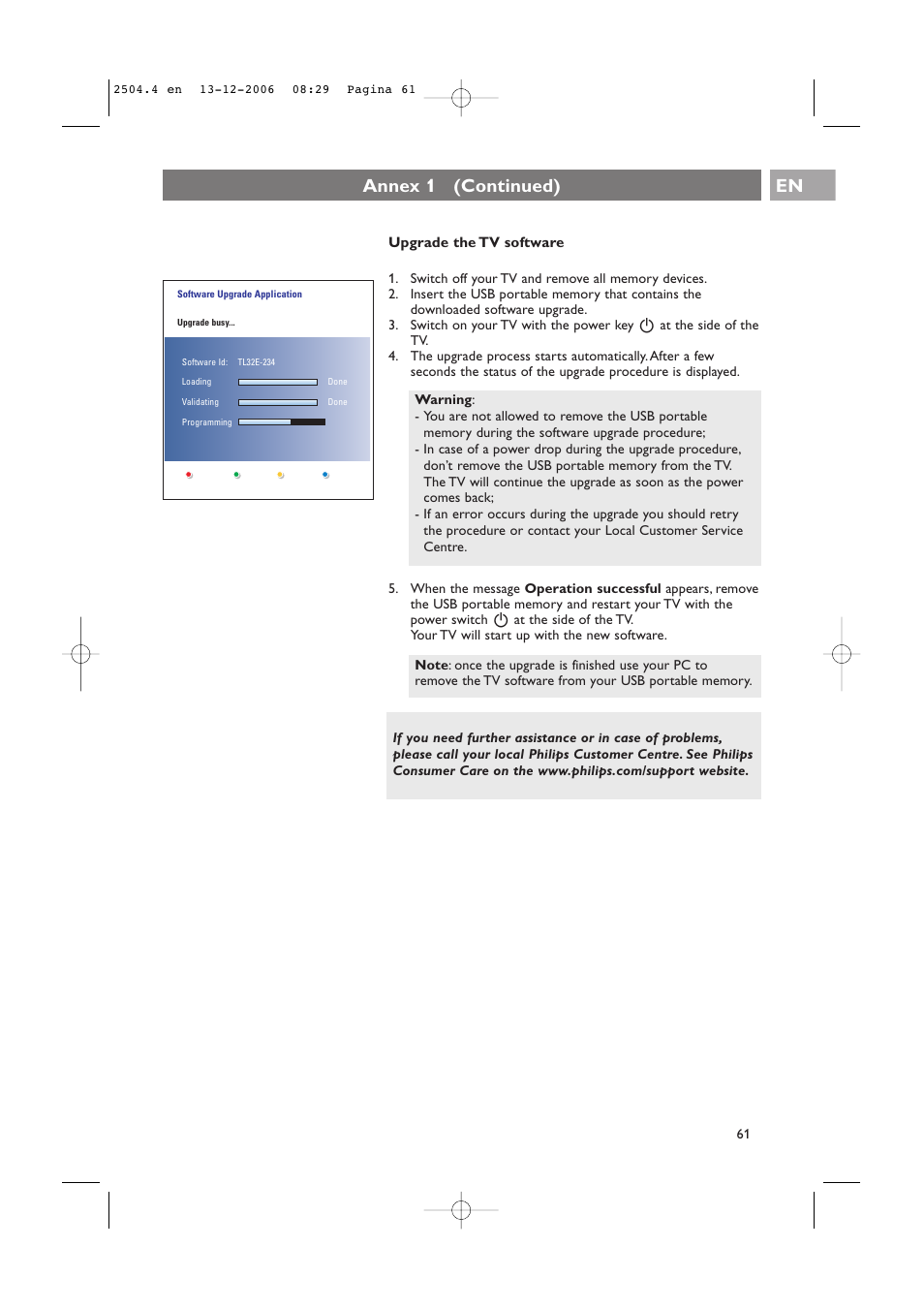 Annex 1 (continued) en | Philips 37-42PF9831D/10 User Manual | Page 61 / 74