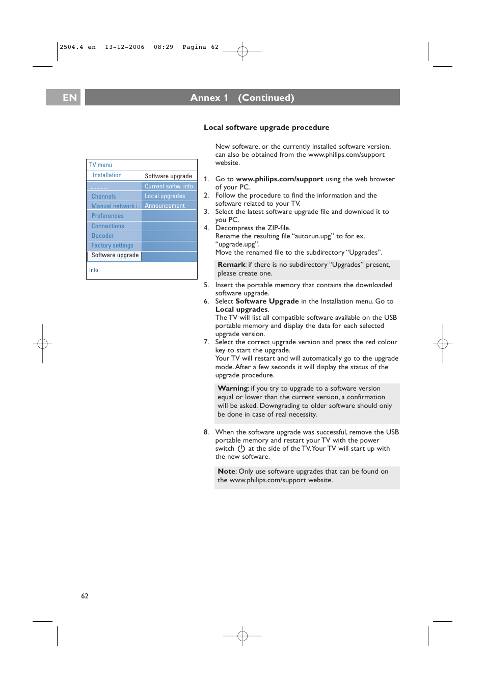 Annex 1 (continued) | Philips 37-42PF9831D/10 User Manual | Page 62 / 74