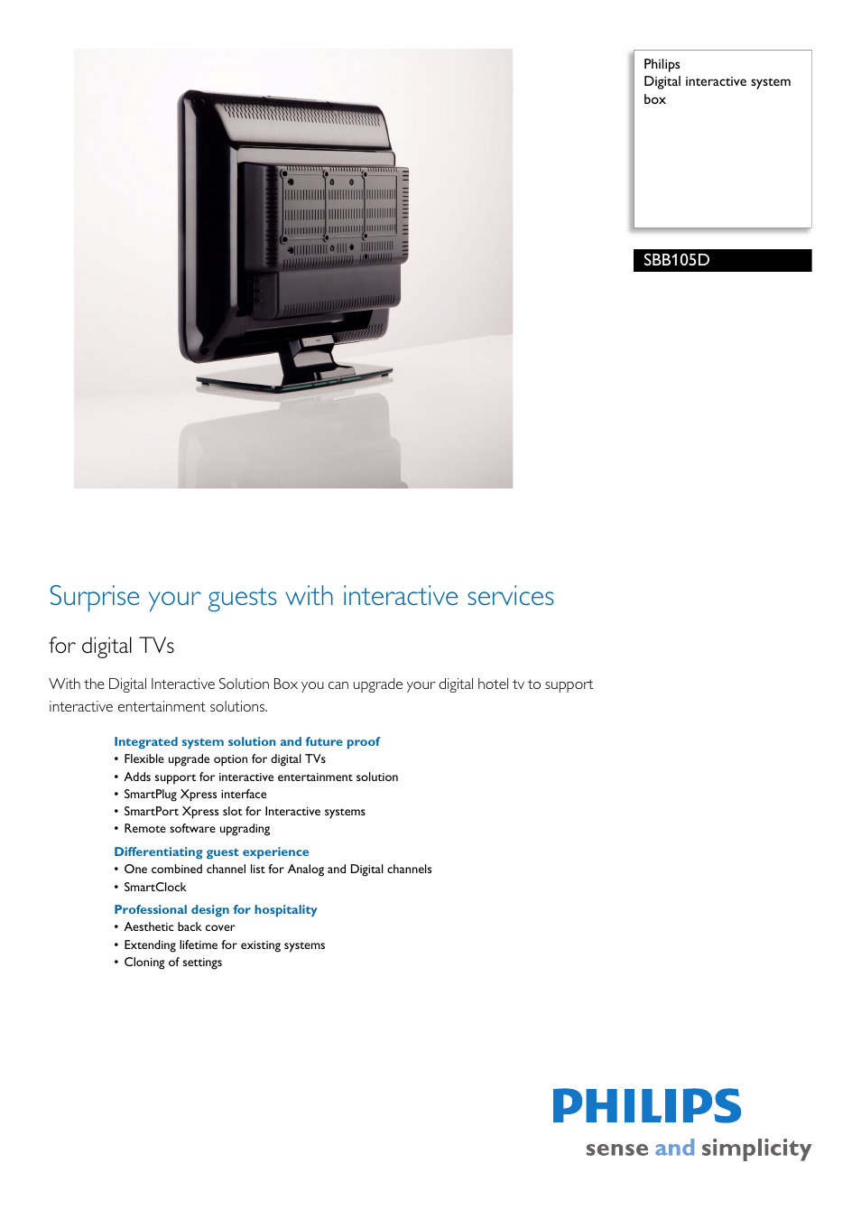 Philips SBB105D User Manual | 2 pages