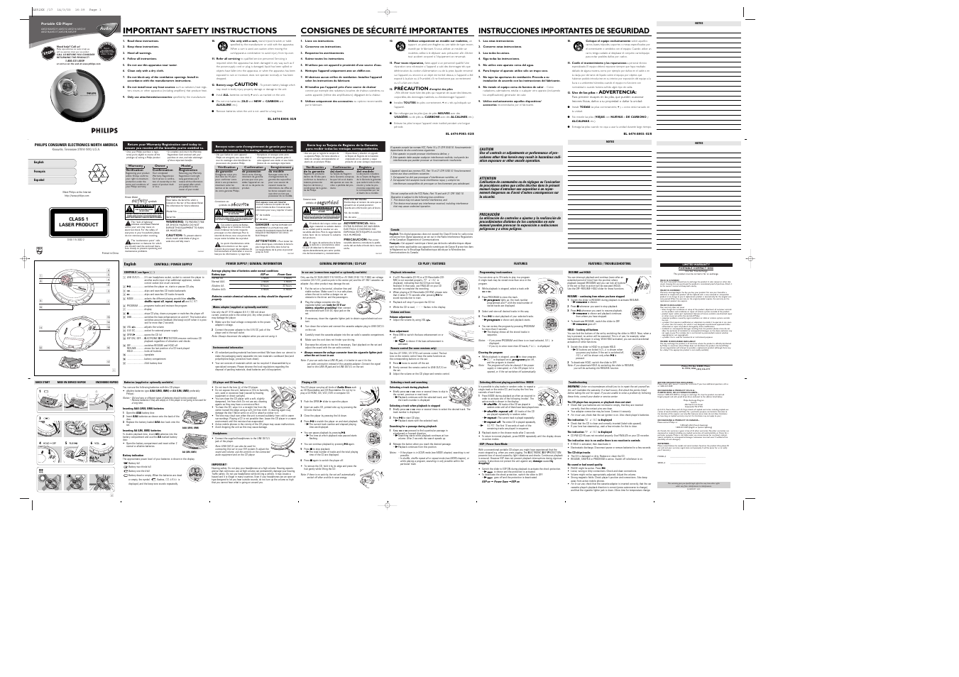 5v dc, Mac5097, Se e w hy ins i d e | Aa size lr6 / um3, Lr03/aaa /um4 | Philips AX5214 User Manual | Page 10 / 11