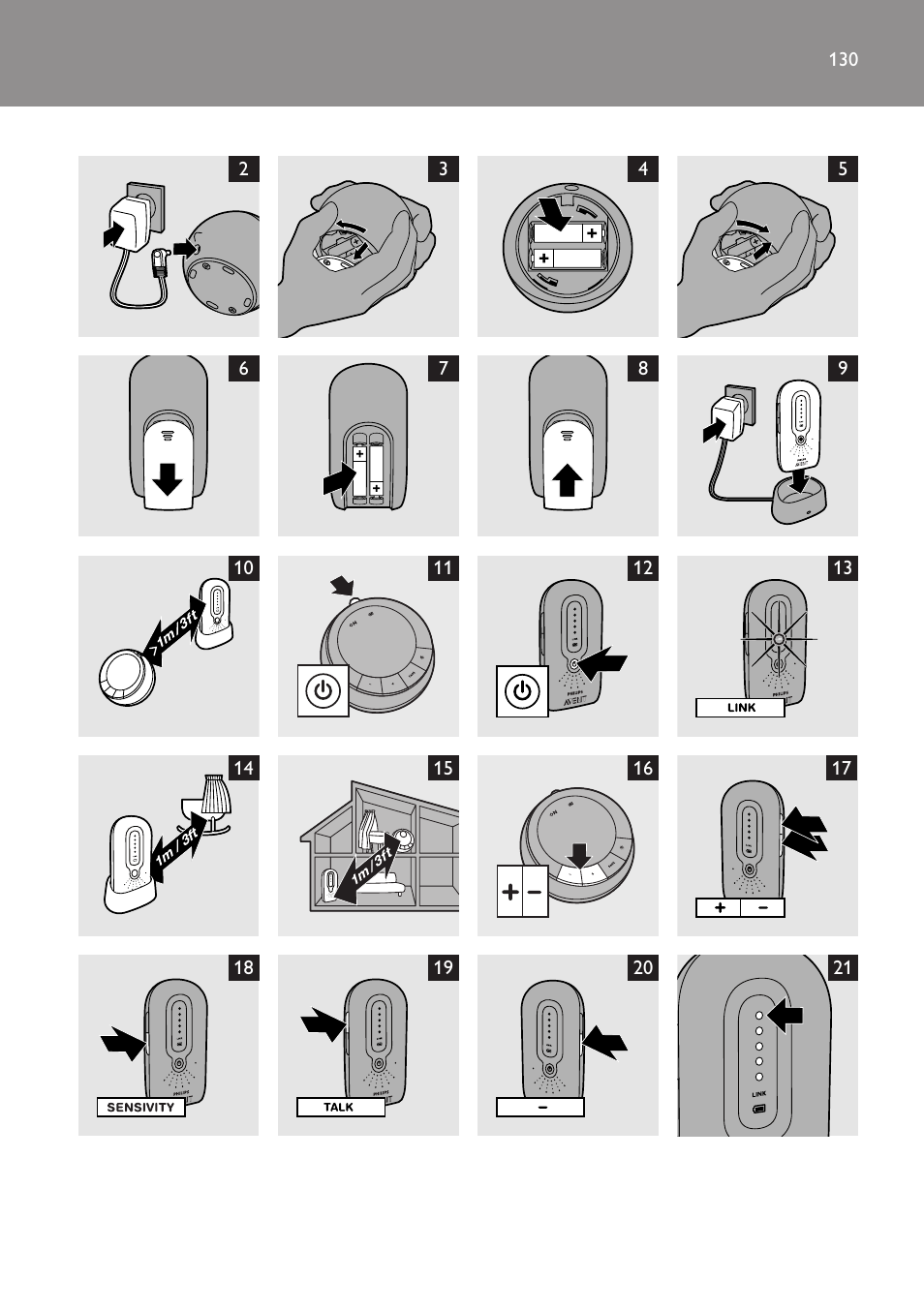 Philips Avent DECT baby monitor SCD498 User Manual | Page 130 / 132