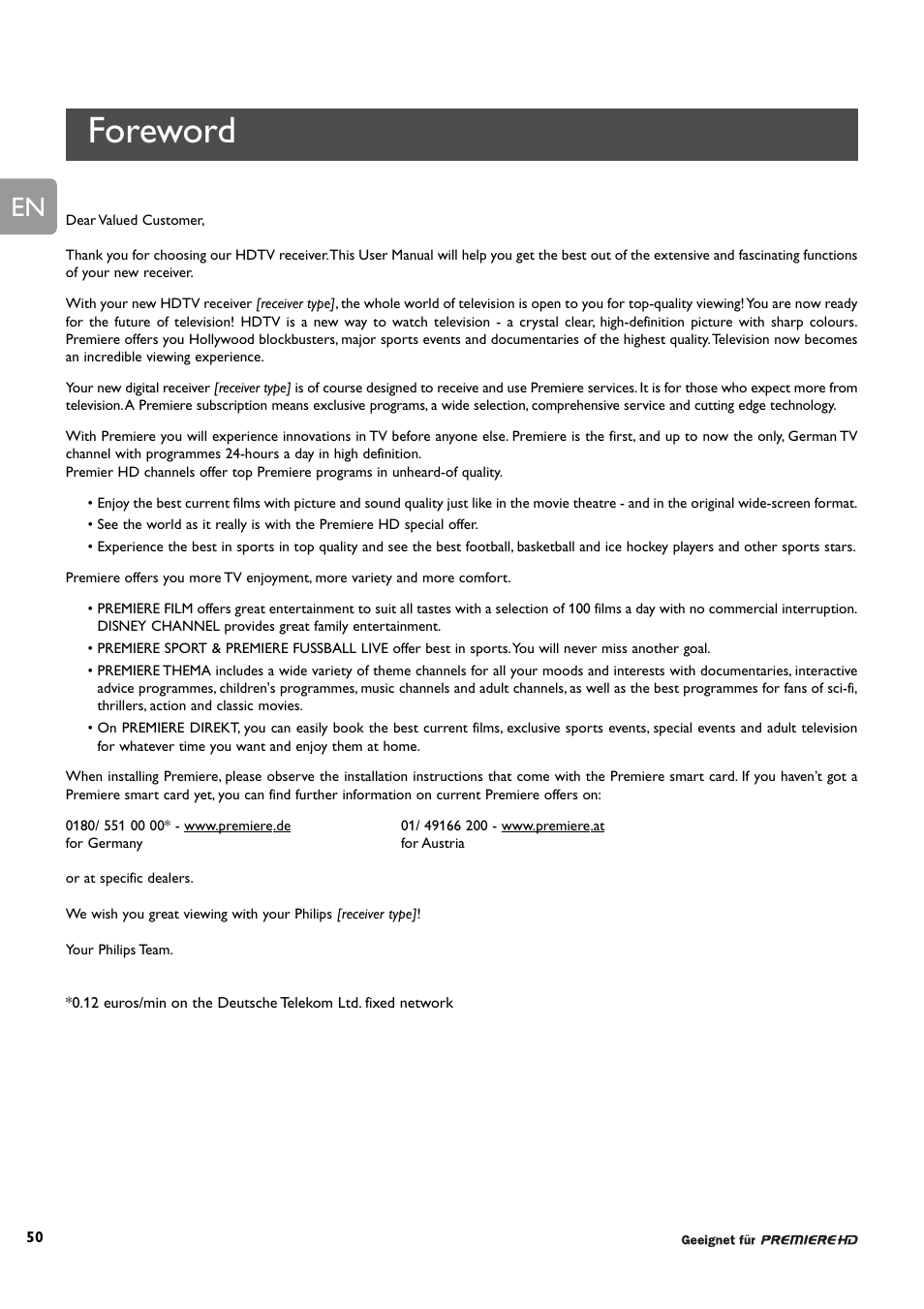 Foreword | Philips DCR 9000 User Manual | Page 2 / 64