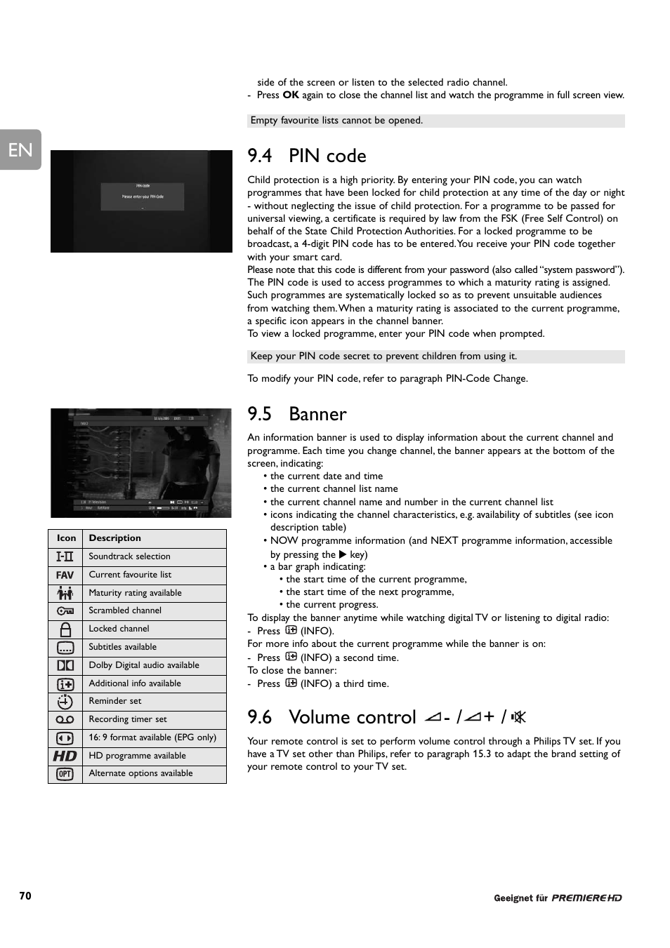 4 pin code, 5 banner, 6 volume control | Philips DCR 9000 User Manual | Page 22 / 64