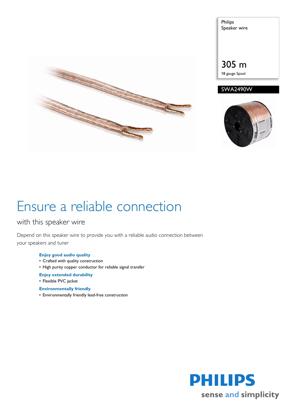 Philips SWA2490W User Manual | 2 pages