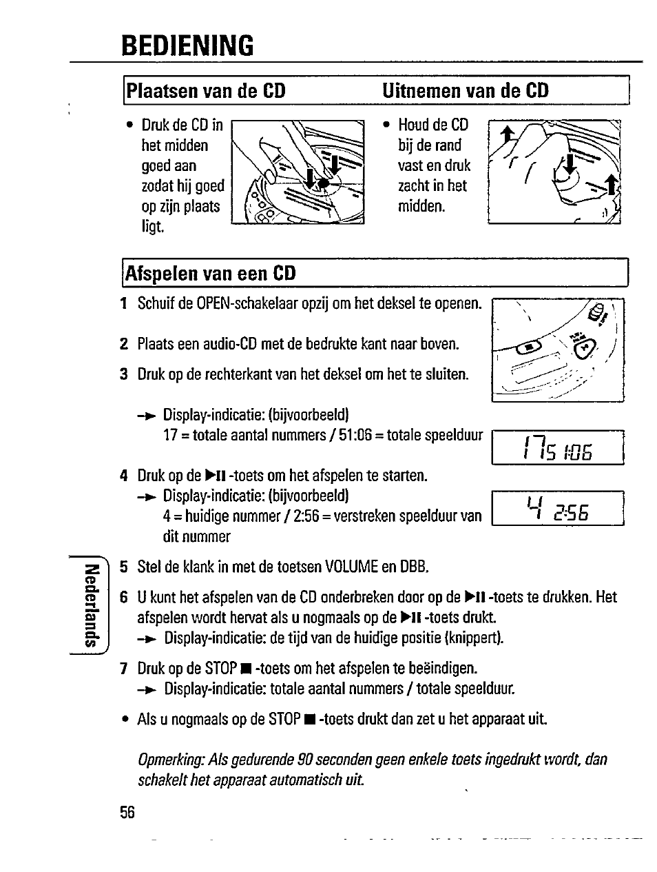 Ii5 ißb, Bediening, I ssb | Philips AZ 7261 User Manual | Page 8 / 16