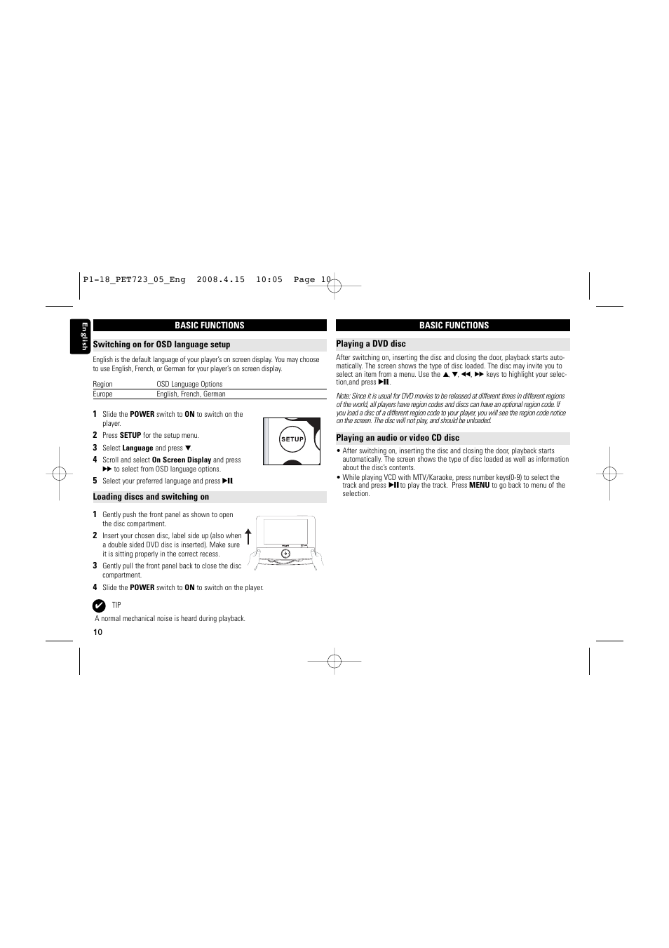 Philips PET723/05 User Manual | Page 10 / 18