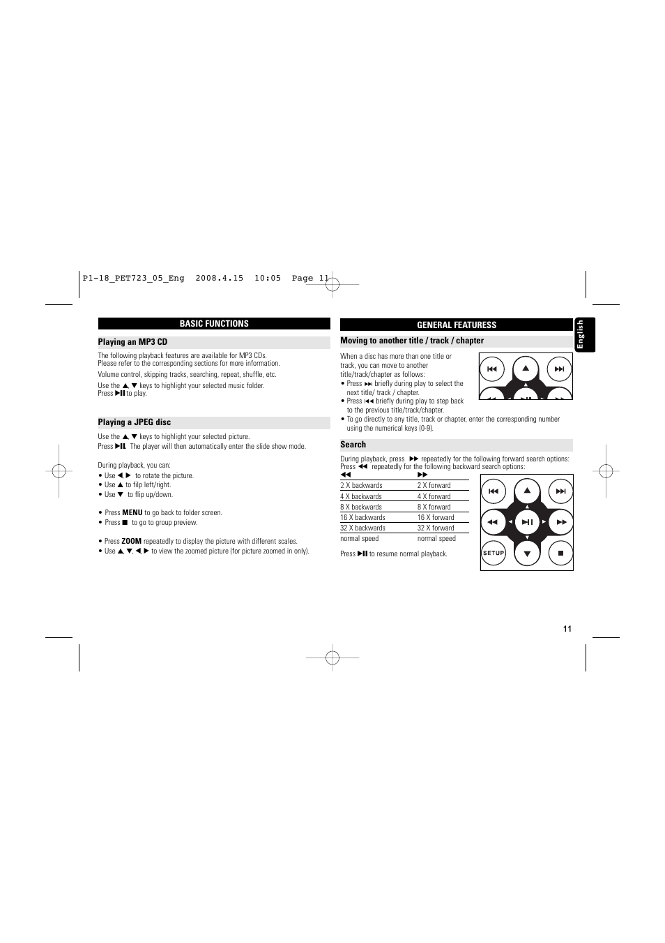 Philips PET723/05 User Manual | Page 11 / 18