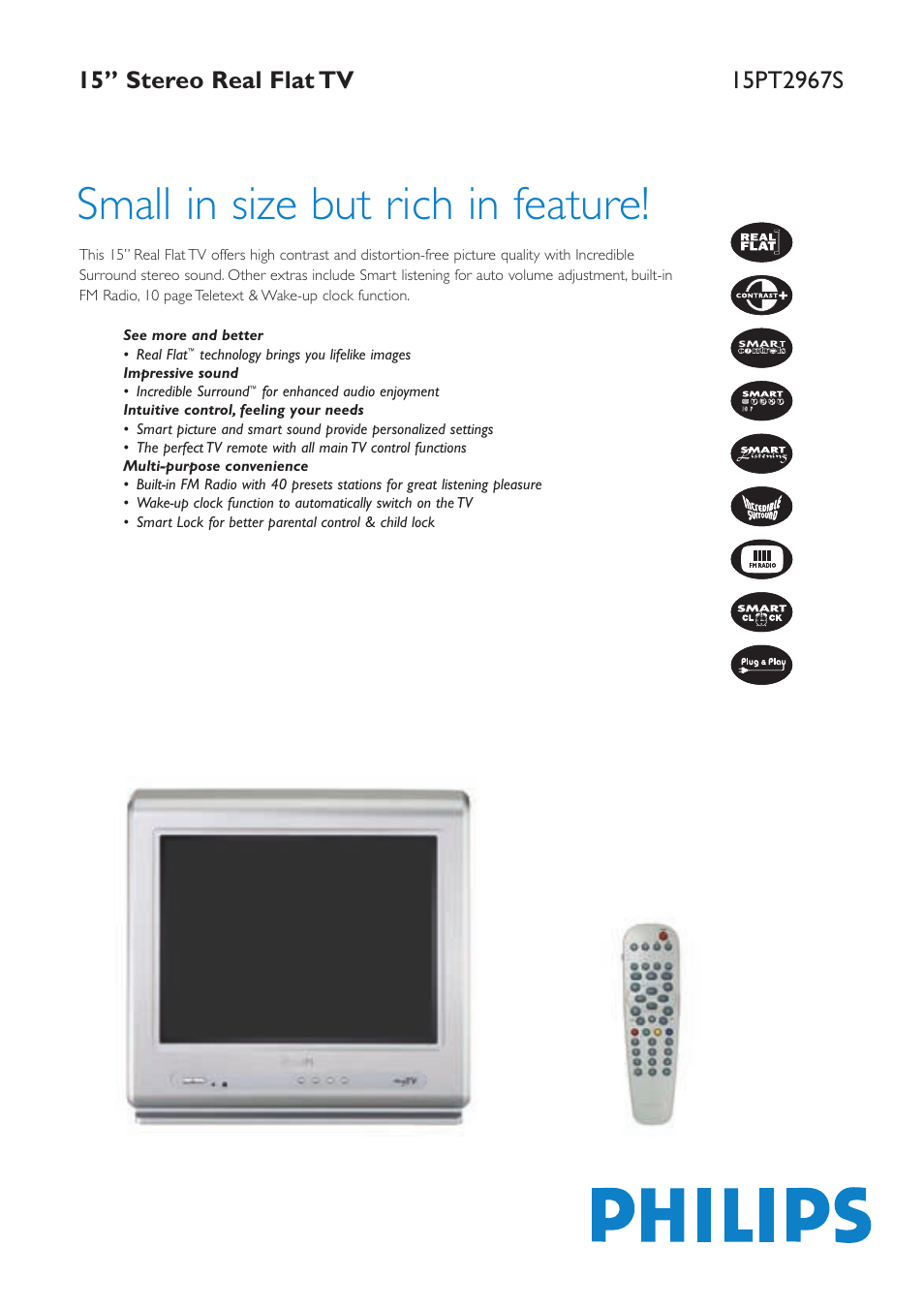 Philips 15PT2967S User Manual | 2 pages