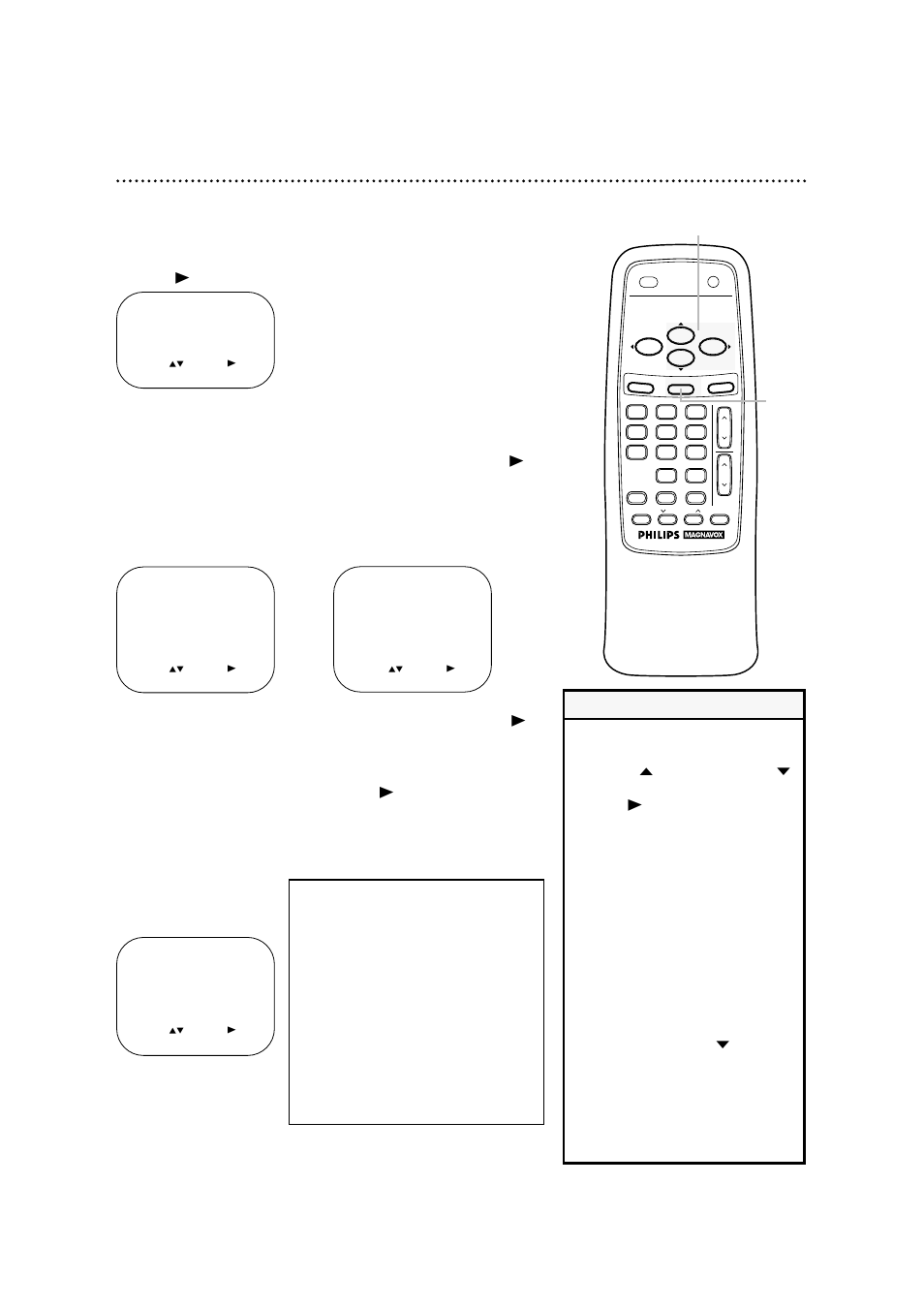 Smartlock (cont’d) 43, Helpful hints, Press the status/exit button | Example of specific ratings | Philips Magnavox CCA132AT User Manual | Page 43 / 56