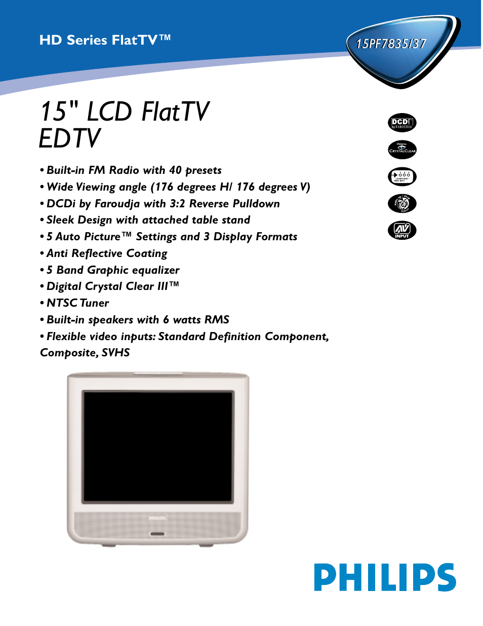 Philips 15PF7837 User Manual | 2 pages