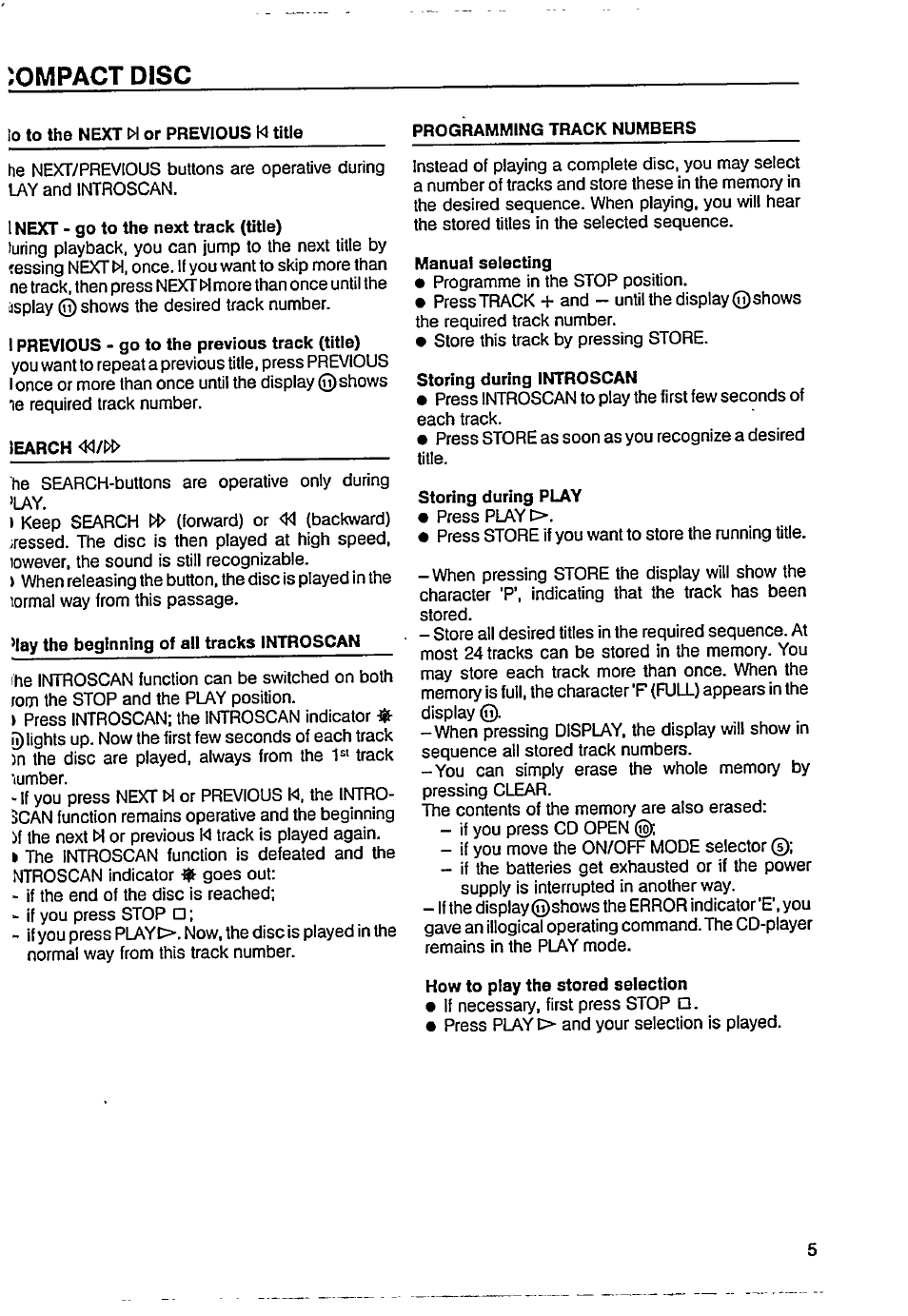 Iompact disc | Philips AZ 8101 User Manual | Page 7 / 13