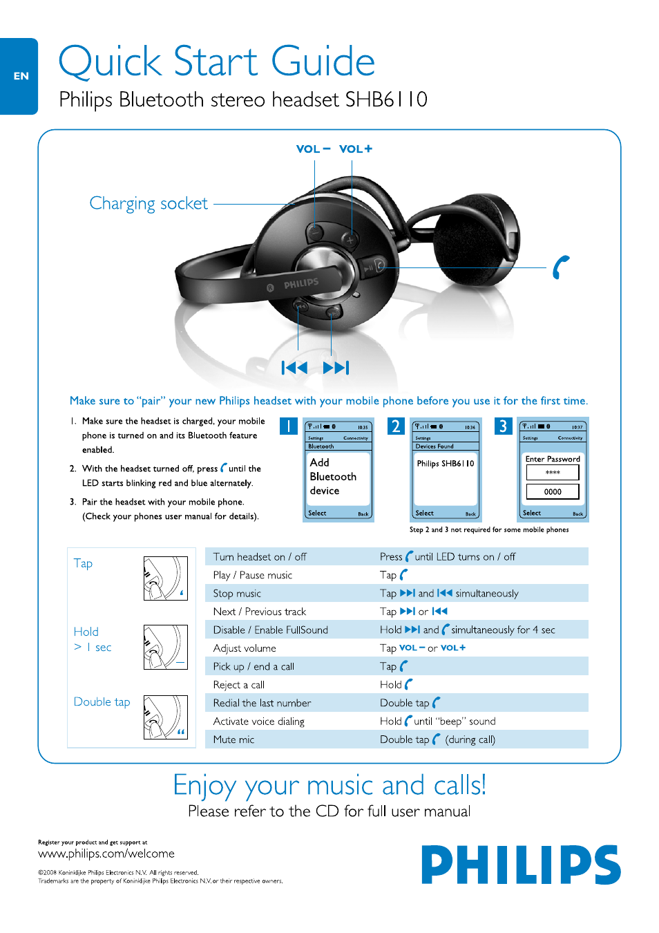 Philips SHB6110/37 User Manual | 1 page