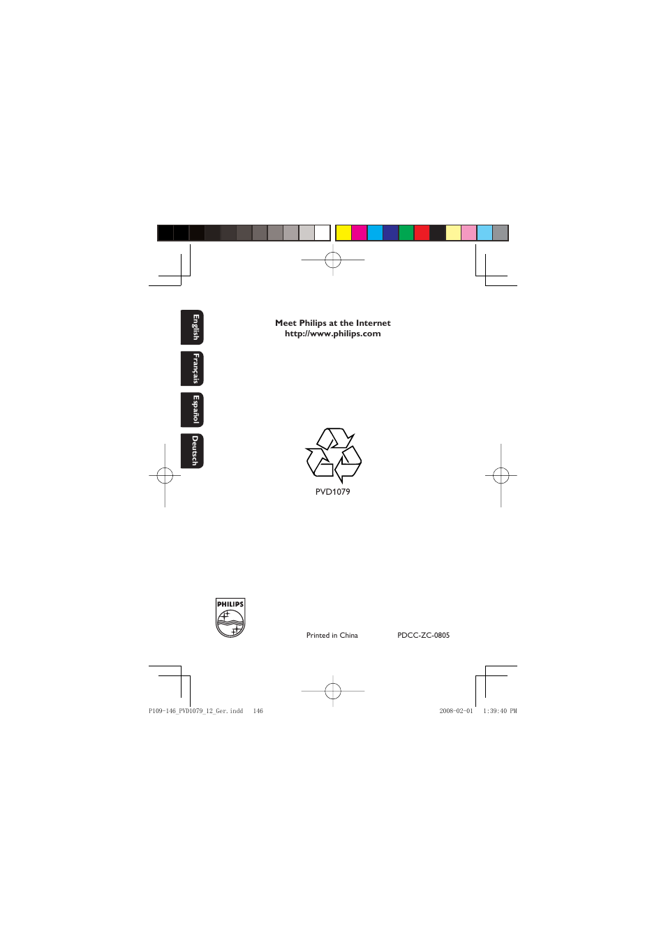 Philips PVD1079/12 User Manual | Page 39 / 39