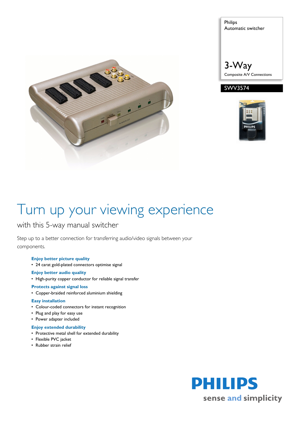 Philips SWV3574/10 User Manual | 2 pages