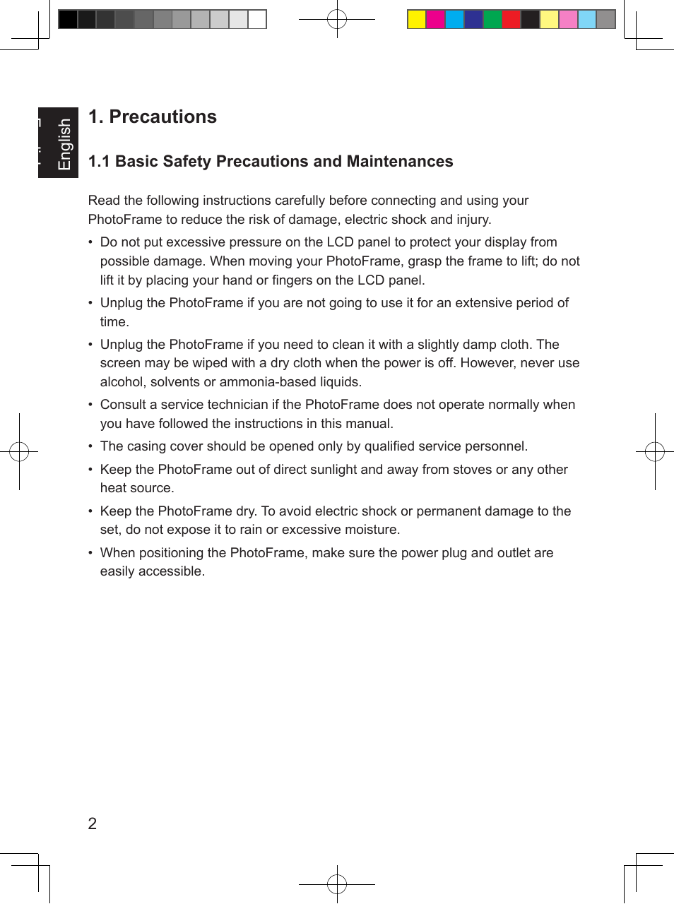 Precautions | Philips SPF 3408T/G7 User Manual | Page 10 / 100