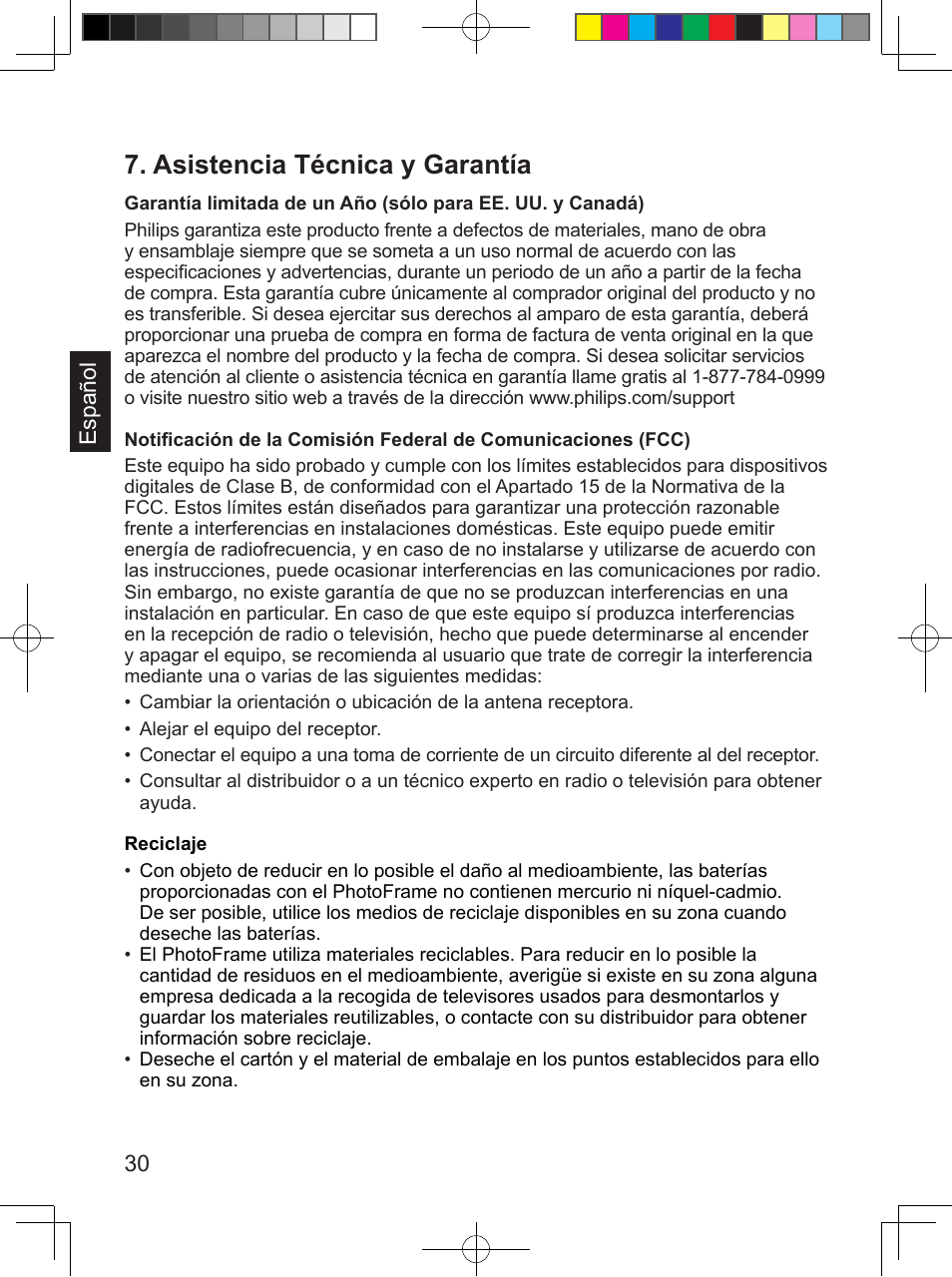 Asistencia técnica y garantía | Philips SPF 3408T/G7 User Manual | Page 98 / 100