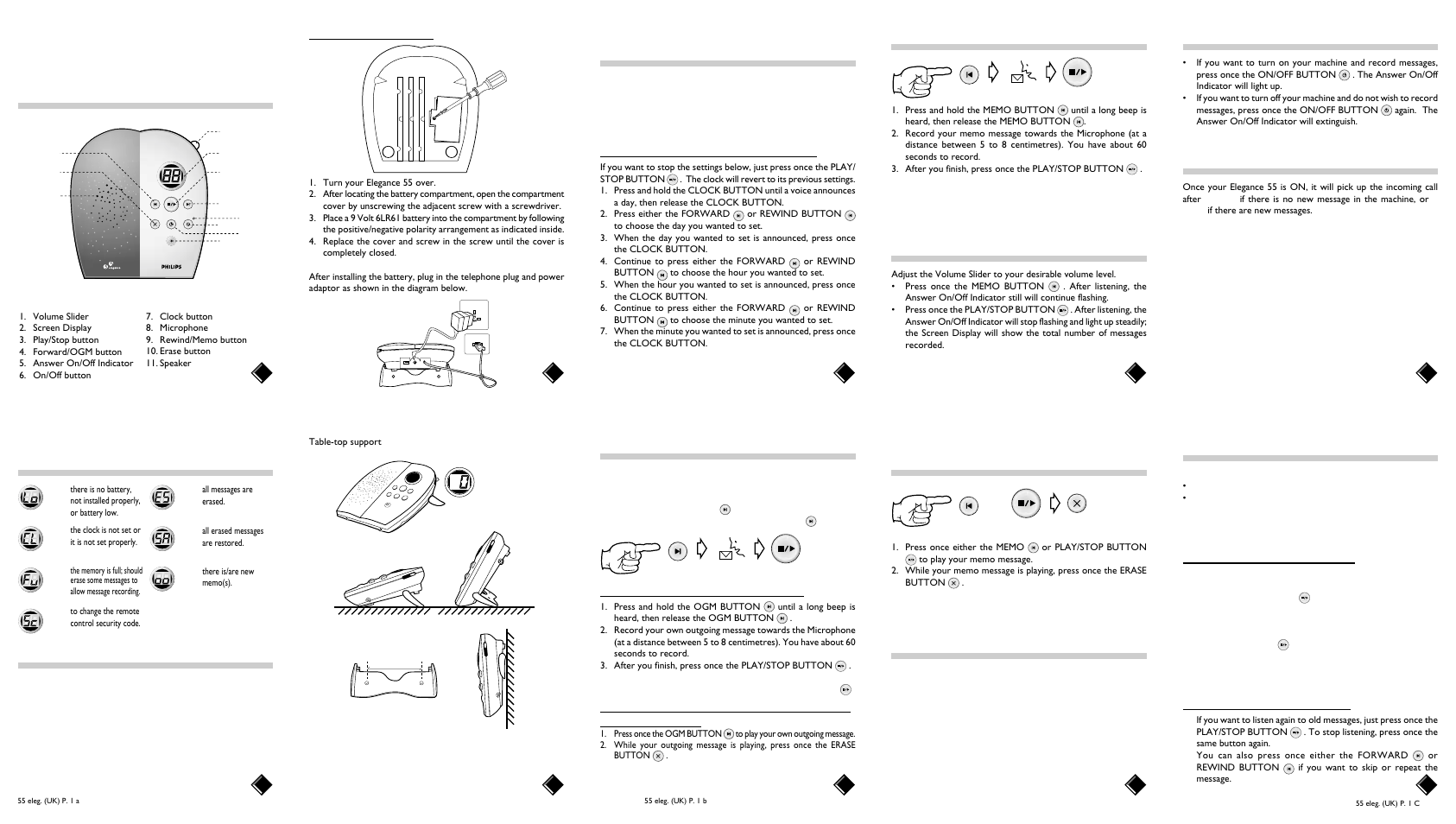 Philips Elegance 55 User Manual | 2 pages