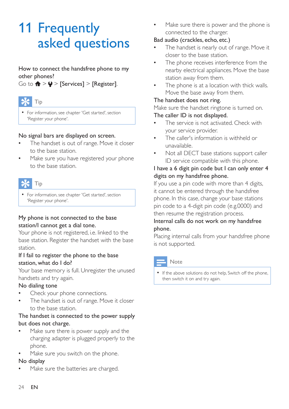 11 frequently asked questions | Philips MT3120 User Manual | Page 26 / 30
